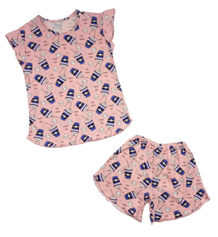 Пижама 614/20 розовая, коктейли