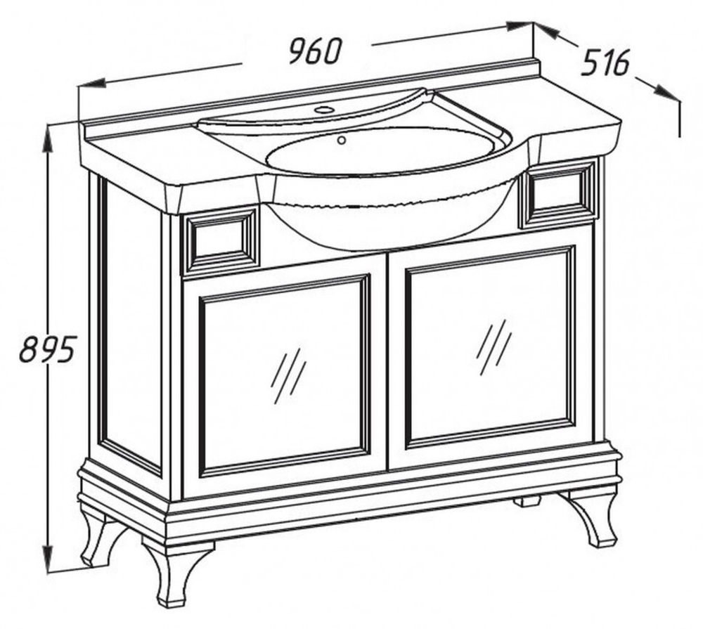 Тумба Борджи 95, Светлый орех