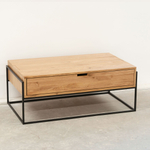 Журнальный столик 110х65 с ящиком из дикого дуба