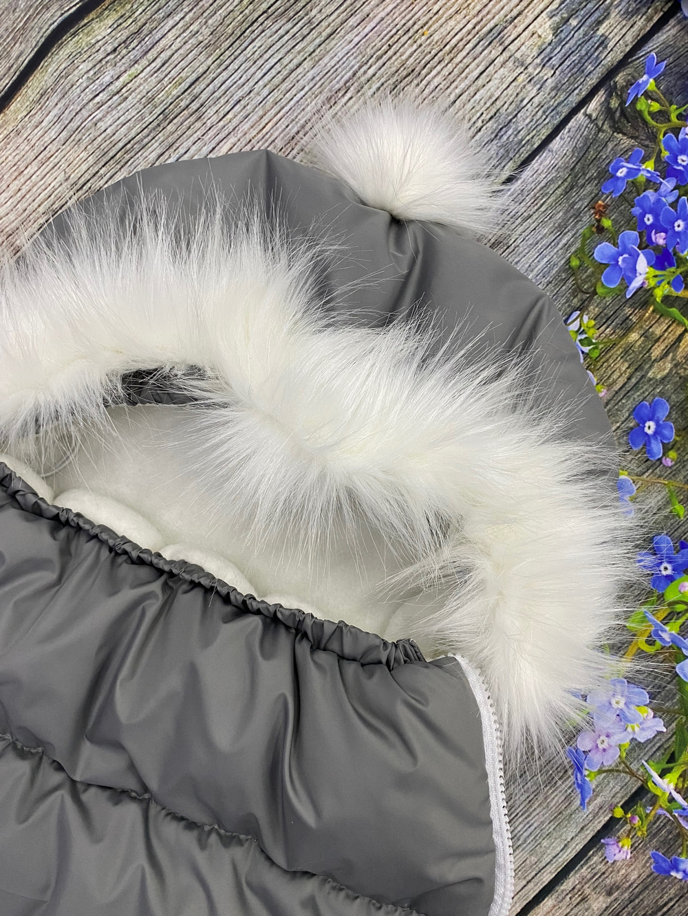 Утепленный конверт на выписку + комбинезон "Tan Kids" (Цвет: Серый)