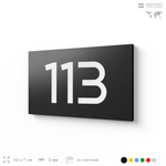 Номер на дверь квартиры 113, табличка на дверь для офиса, кабинета, аудитории, склада, черная 120х70 мм, Айдентика Технолоджи