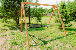 Деревянные качели с качелями гнездо 100 см