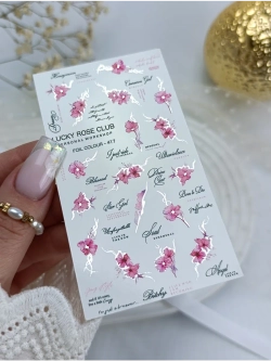 Lucky Rose Слайдеры наклейки для длинных ногтей 417