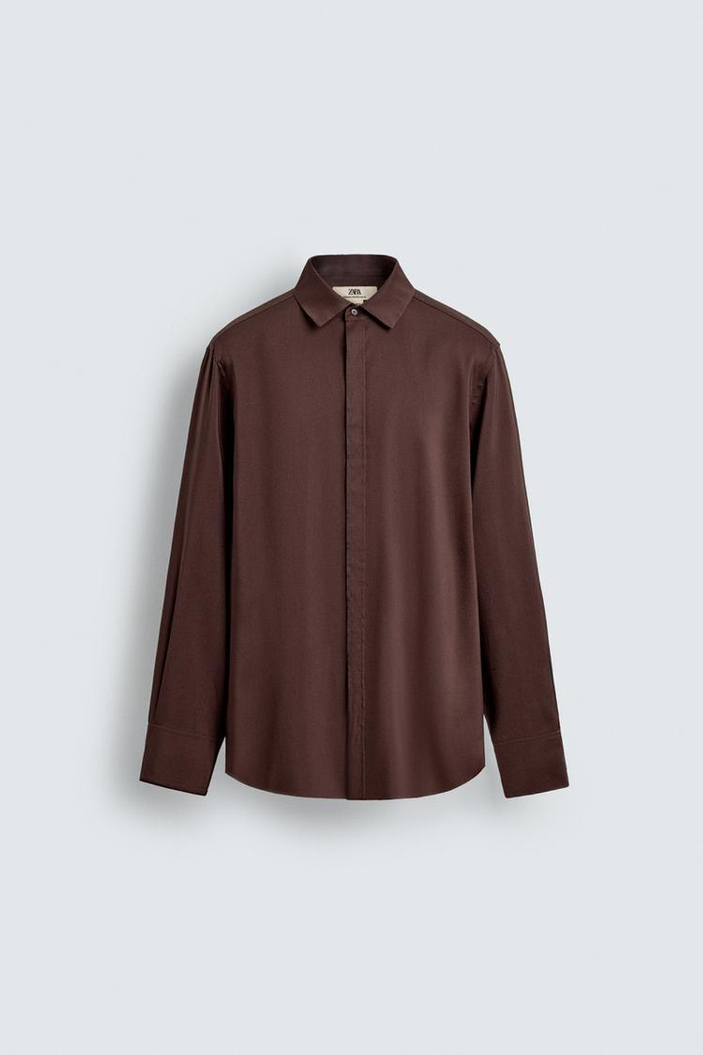 ZARA РУБАШКА RELAXED FIT ИЗ 100% ШЕЛКА LIMITED EDITION, БУРГУНДИ