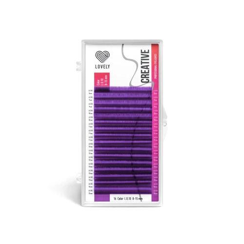 Ресницы цветные LOVELY Purple MIX 16 линий