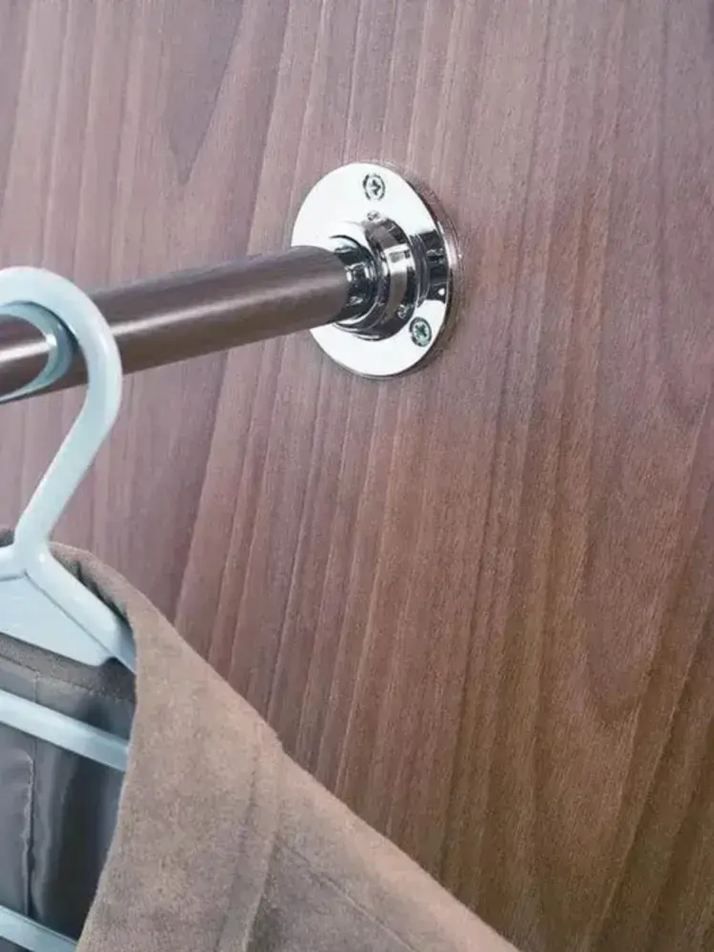 Штангодержатель мебельный для круглой штанги D25 мм, 2 шт., саморезы 6 шт. OTLEX для шкафа и гардероба, боковое крепление, металл, хромированное покрытие