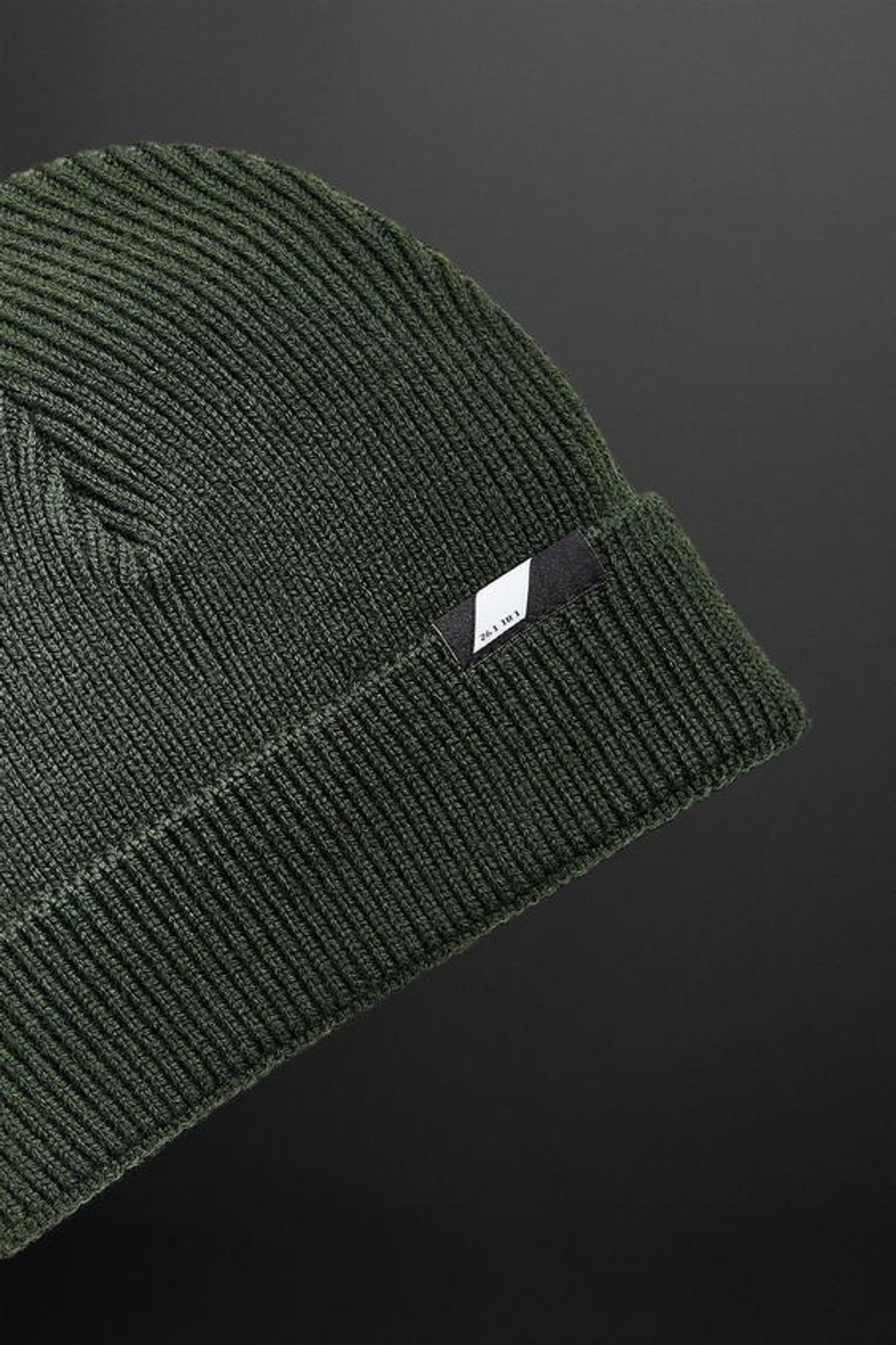 ZARA ТРИКОТАЖНАЯ ШАПКА С ФАКТУРНЫМ УЗОРОМ, ТЕМНЫЙ ХАКИ