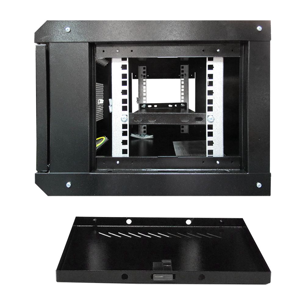 Шкаф настенный 6U ST-NCP6U02 (ЧЕРНЫЙ) С ПОЛКОЙ