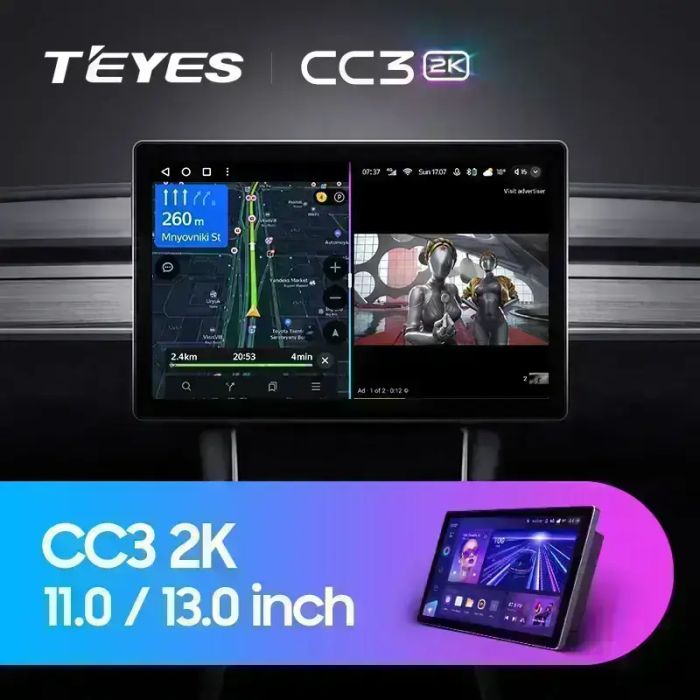 Магнитола для KIA Ceed 2006-2009 - Teyes CC3-2K-360 монитор 13" 2K QLED на Android 10, Быстрая, CarPlay, 4G SIM-слот, 4 камеры в комплекте