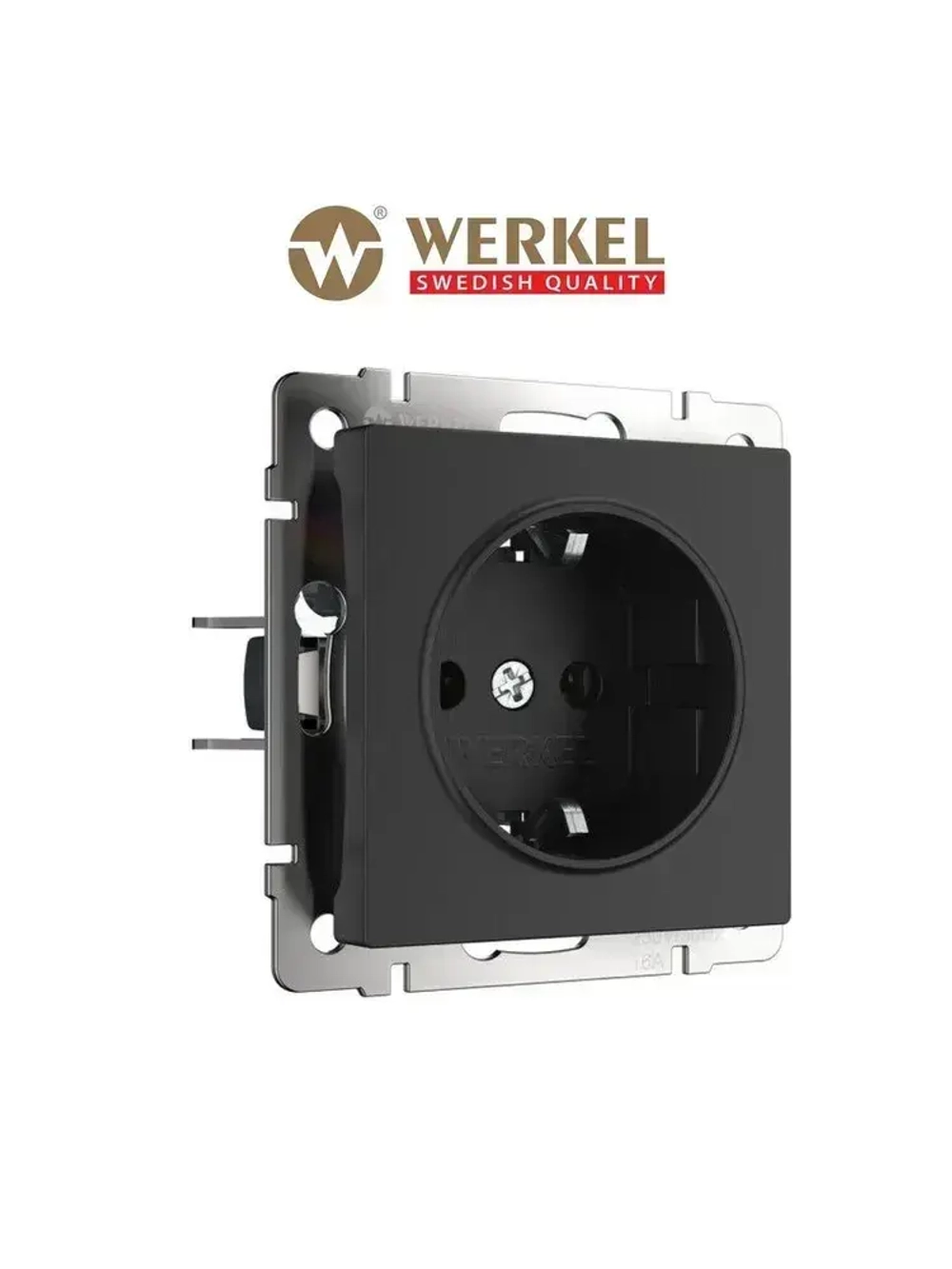 Розетка с заземлением скрытой установки Werkel W1171008 черная матовая