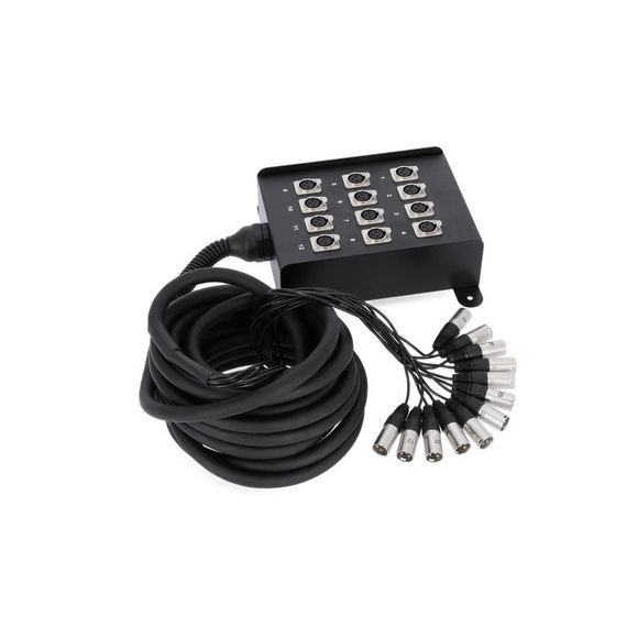 Adam Hall K 12 C 10 - мультикор со стейдж-боксом, 12 x XLR возврат, 12 x 0.314 мм2, 10 м