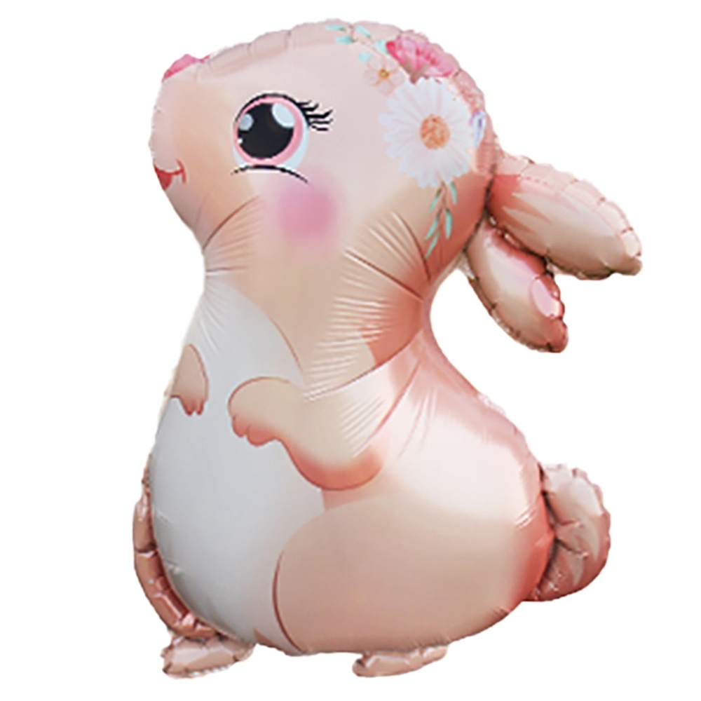 Шар Фольгированный Заяц в профиль розовое золото (Персиковый)