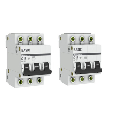 Автоматический выключатель 3P 16А 4,5кА ВА 47-29 Basic 2шт