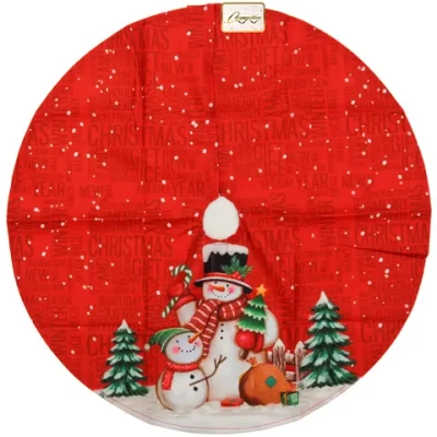 Коврик под ёлку «Семья снеговиков» 60 см