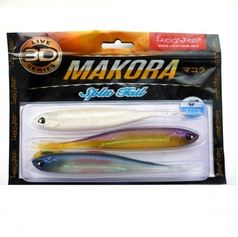 Виброхвост LJ 3D Series Makora Split Tail 6.0in (15,24 см), цвет MIX1, 3 шт.