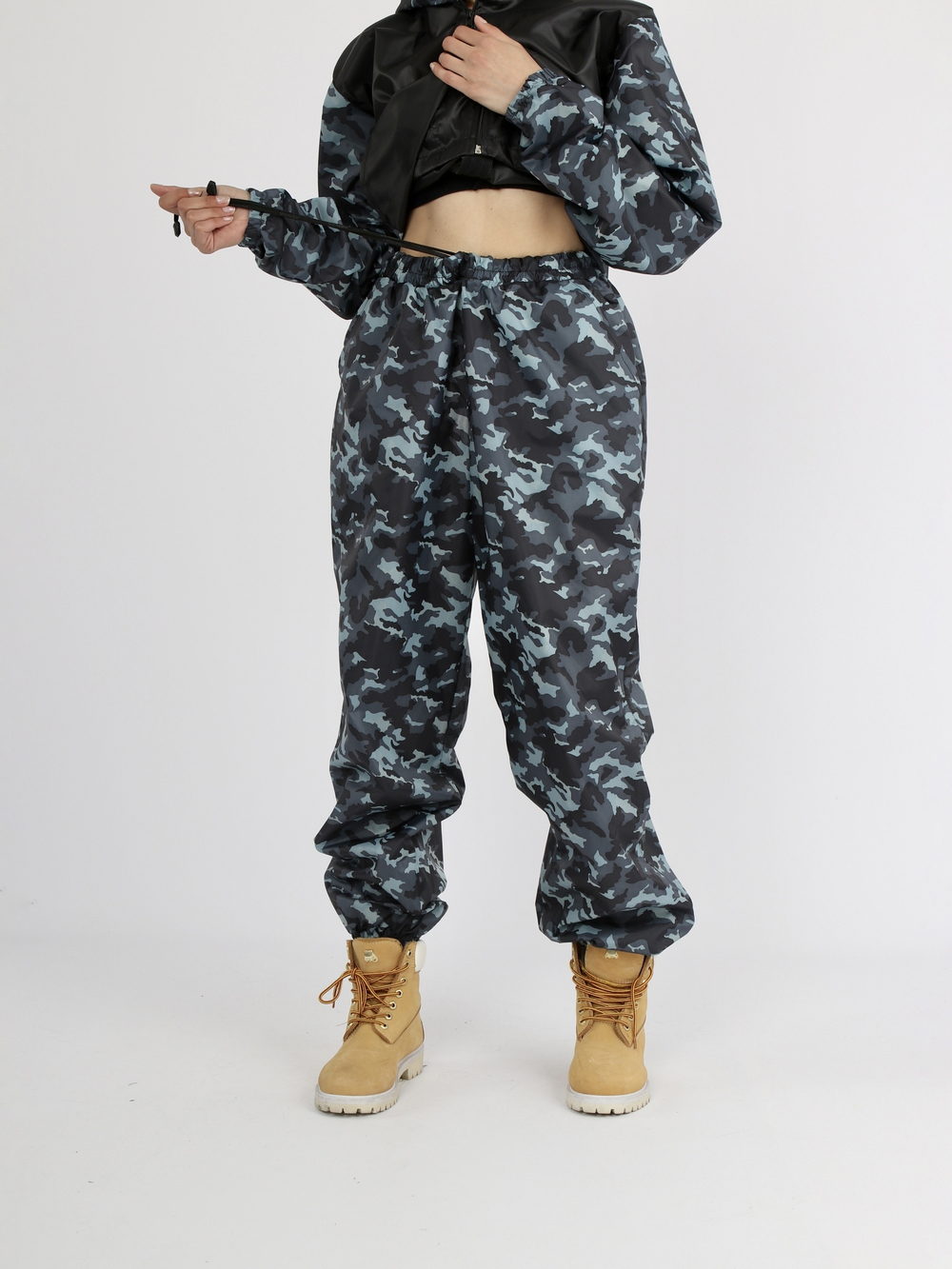 Костюм для активного отдыха Prival Ветровлагозащитный, женский, чёрный + кмф Город