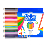 Карандаши цветные Yalong 24 цв., "Mix" деревянные, трехгранные, заточенные, грифель 3.0 мм, картон. уп., европодвес