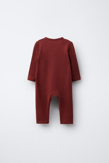 ZARA ДЛИННЫЙ КОМБИНЕЗОН SOFT TOUCH С БАНТАМИ, КРАСНЫЙ