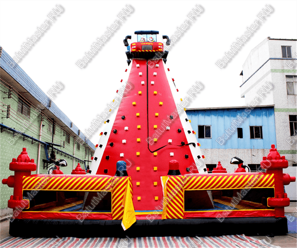 Коммерческий надувной скалодром "Пожарная часть", 8*8*7 м