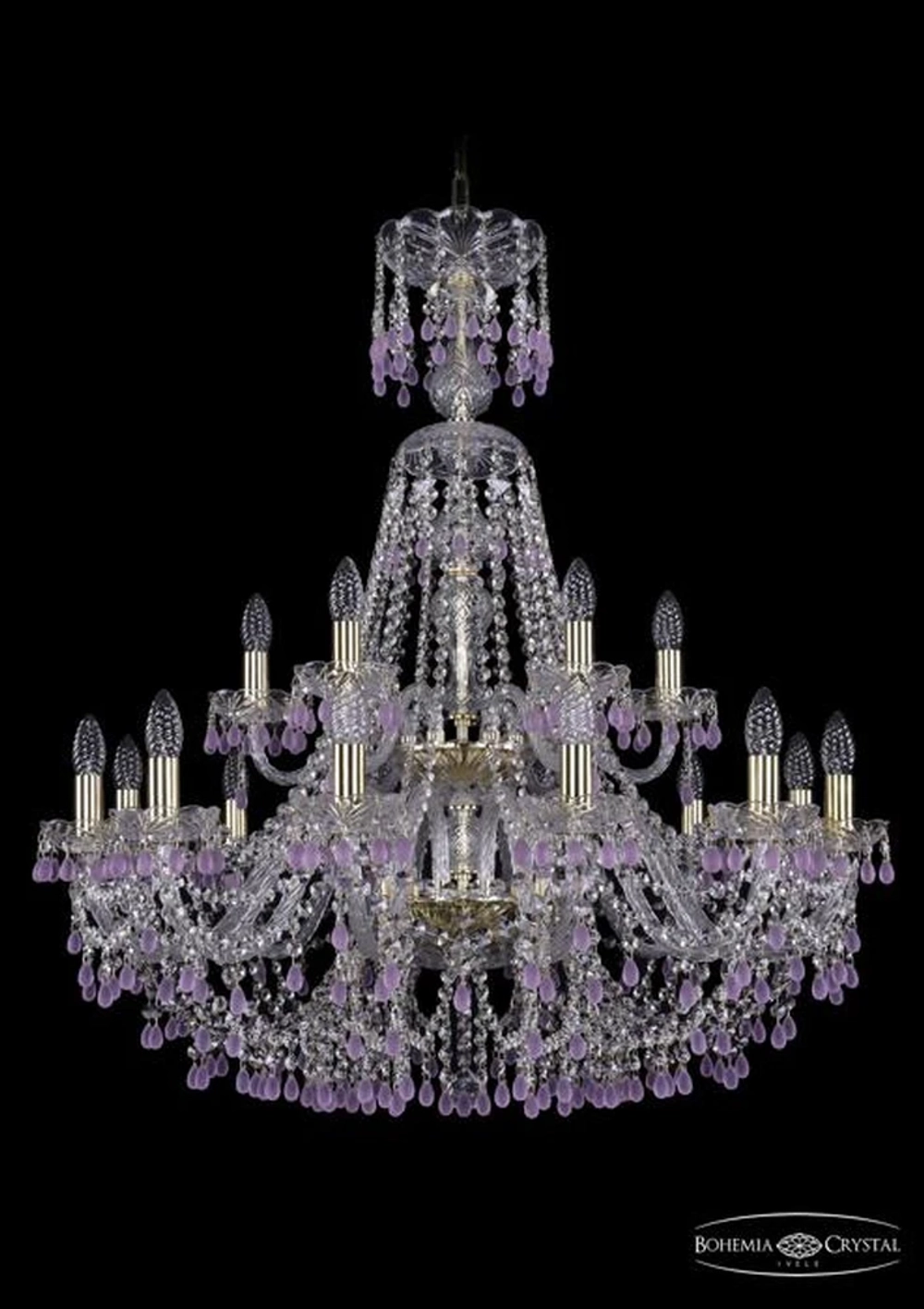 Подвесная люстра Bohemia Ivele 1410/12+6/300/XL-95/2d/G/V7010