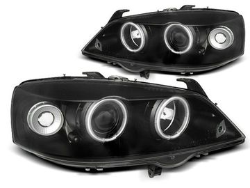Передние фары Angel Eyes для Opel Astra G (97-04) CCFL Black