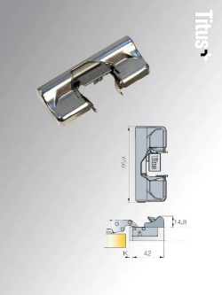 Доводчик (демпфер) Glissando TL3 для петель Titus B/S-Type, 2шт. в комплекте