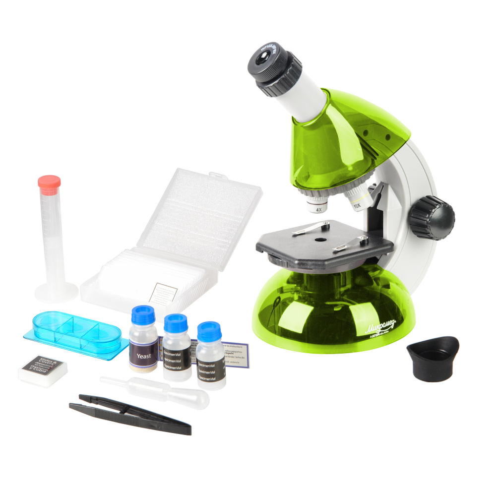Микроскоп Микромед Атом 40x-640x (лайм) - фото 9