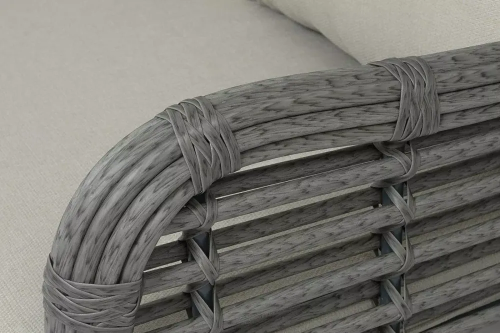 "Ницца" диван из искусственного ротанга трехместный, цвет серый