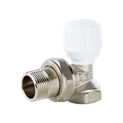 Вентиль ручной регулировки угловой STOUT - 3/4" (ВР/НР-американка, PN10, Tmax 120°C)