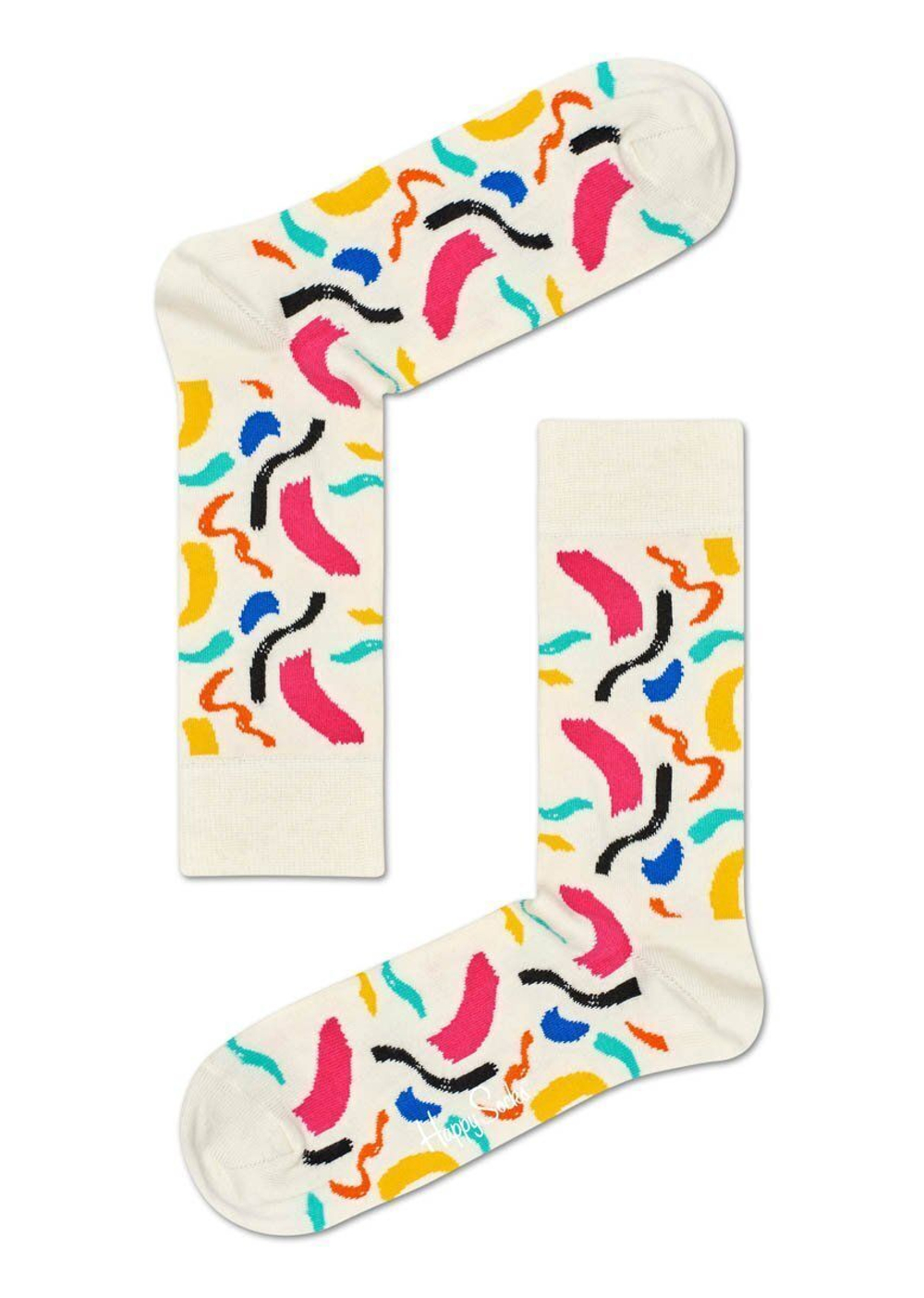 Носки унисекс Brush Stroke Socks с цветными мазками кисти (Размер: 29) (Цвет: молочный)