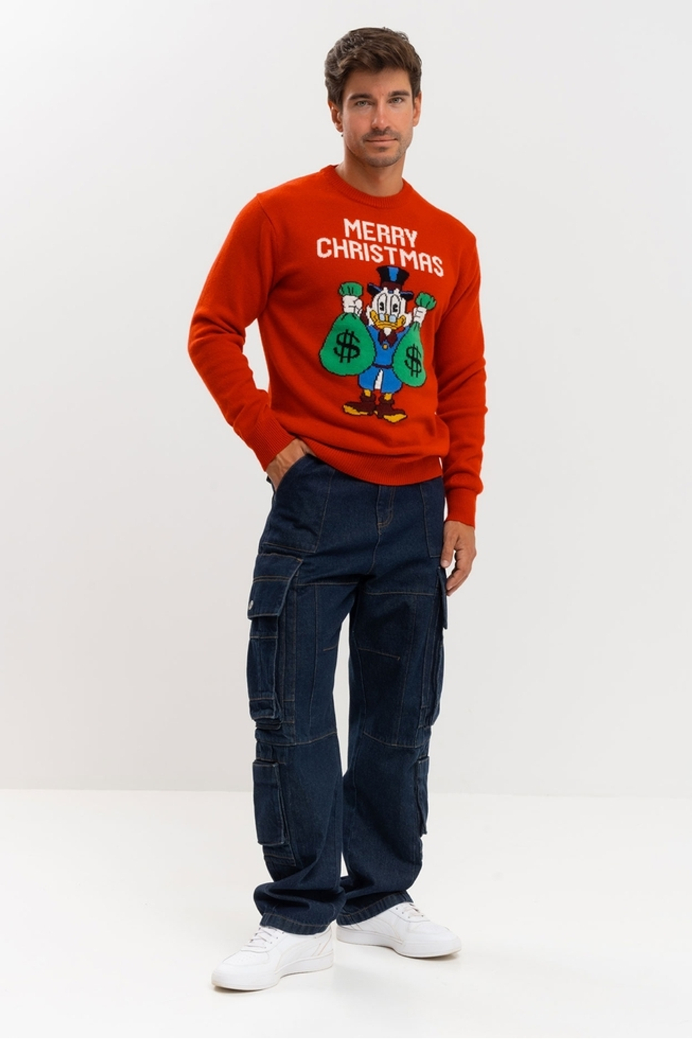 Джемпер муж. Saint Barth HERON красный Скрудж с мешками денег