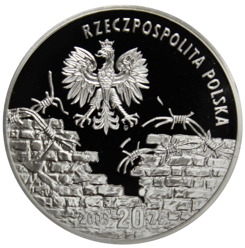 20 злотых Польша. Поляки спасавшие евреев.История. 2009 г. PROOF