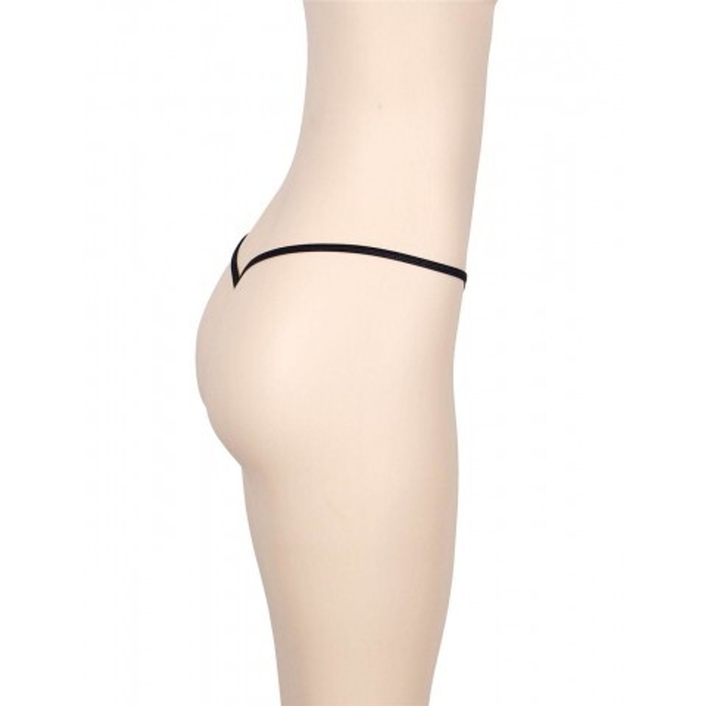 Стринги черные с кружевом (XL)