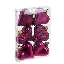 GAEM Набор из 6шт Украшение новогоднее "Сердце", L16 W2,5 H10,5 см