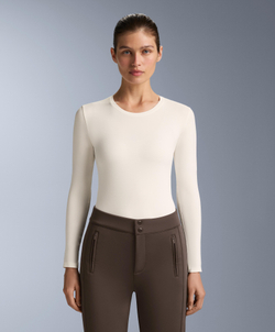 Oysho Бесшовная термофутболка базового слоя с длинными рукавами, экрю