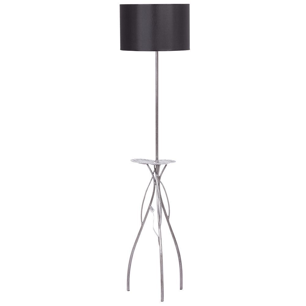 Светильник напольный торшер Нимфея с абажуром Винтаж-2 Черный