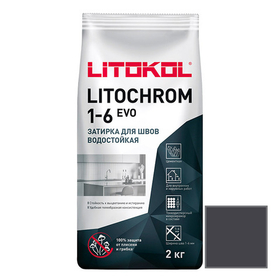 Затирка цементная Litokol Litochrom 1-6 Evo LE.140 мокрый асфальт 2 кг