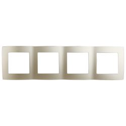 12-5004-04 ЭРА Рамка на 4 поста, Эра12, шампань | Эра 12 Шампань