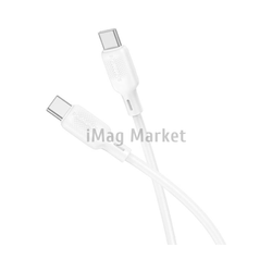 Зарядный кабель Borofone BX113, USB-C - Type-C, 3A, 60W, 1 м, белый