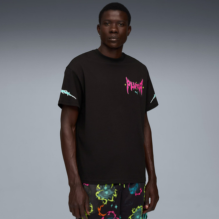 PUMA X RICK AND MORTY БАСКЕТБОЛЬНАЯ ФУТБОЛКА, ЧЕРНЫЙ