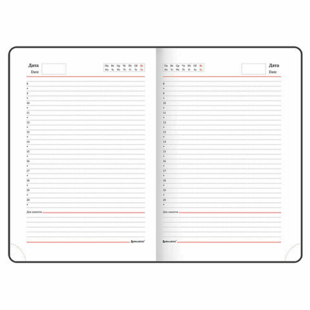 Ежедневник недатированный А5 (138х213 мм), BRAUBERG VISTA, под кожу, гибкий, 136 л., "Calligraphy", 112040