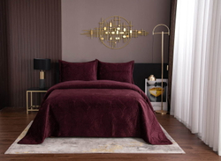 Покрывало 240х260 и 2 наволочки Sofi De MarkO Ноэль бордовое