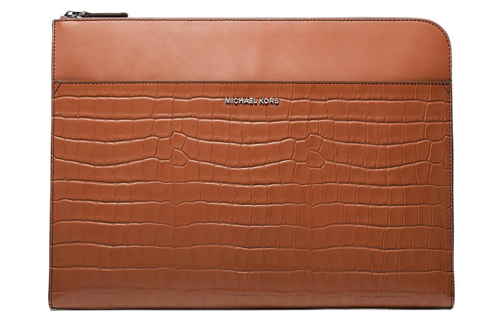 MICHAEL KORS Hudson Leather Laptop Bag Women"s Brown