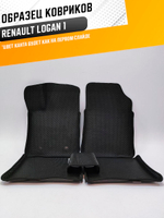 Коврики EVA для Renault Logan 1 поколение (06.2004 - 08.2016) - Комплект в салон - 3D С бортиками - Черный - Черный кант