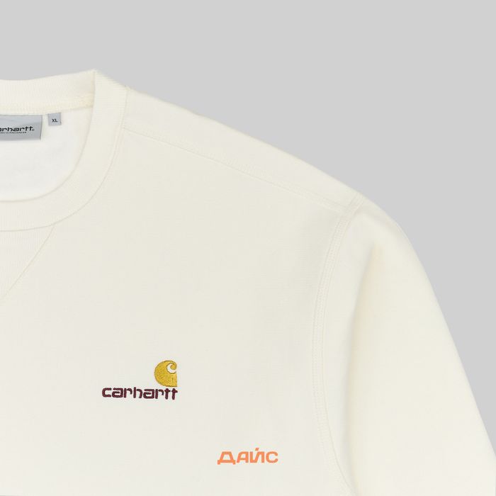 Толстовка мужская Carhartt WIP American Script Sweatshirt  артикул:I025475_wax - купить в магазине Дайс