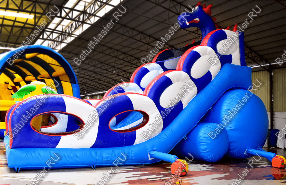 Коммерческий надувной батут-горка "Дракон" 11*6*8,5 м