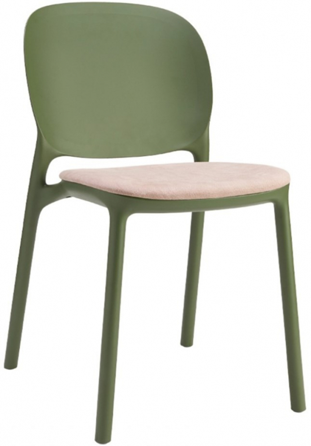 Стул пластиковый с обивкой Scab Design Hug, оливковый