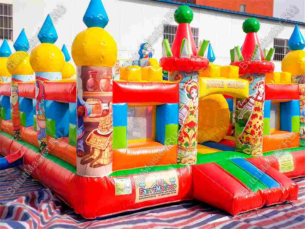 Надувной батут-горка "Русские сказки", 6x5x2.8 м