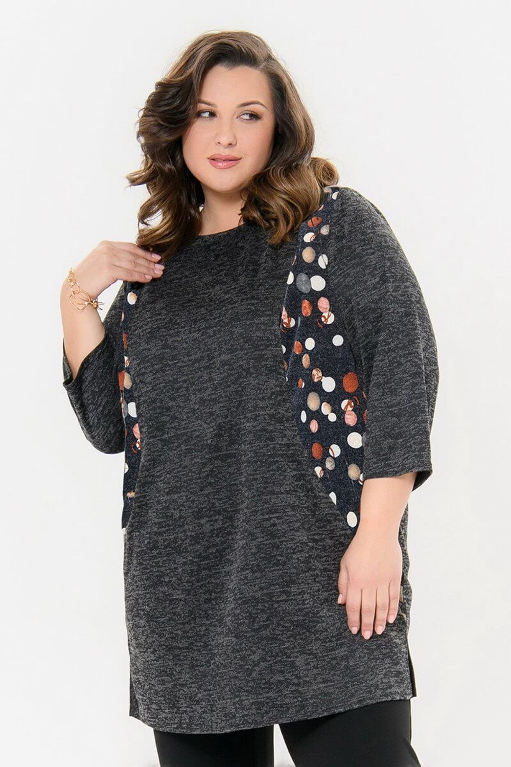 Комбинированная туника из джерси-меланж Праздник