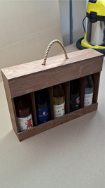 Короб винный деревянный серия "ОТКРЫТЫЕ" №5 (тип 2-2), на 5 бутылок, коричневый цвет